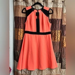 Orange Black Dress Size Large